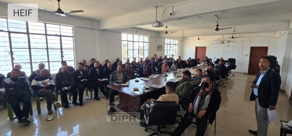 District Programme Manager, Phek, Dr Sedeu Rupreo presents a report during the DPDB meeting held at the DC Conference Hall, Phek on January 21. (DIPR Photo)