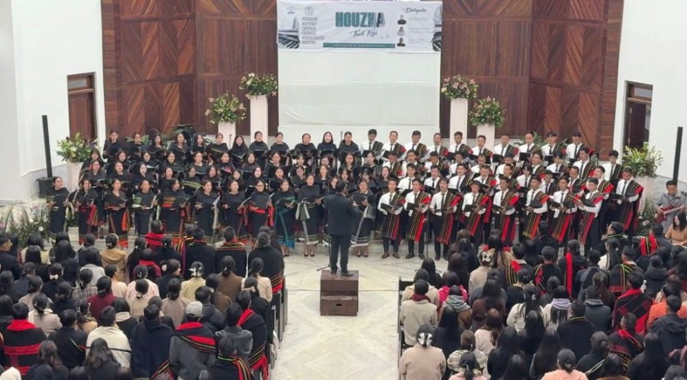 Botsa BKK presenting a song during the Sunday morning service.