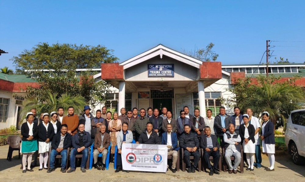 MLA and team leader Dr Tseilhoutuo (Ato) Rhutso along with others during a free surgical camp under the Chief Minister’s Mobile Operation Theatre Camp (CM-MOT), conducted at the Community Health Centre (CHC), Medziphema, on January 12. (DIPR Photo)