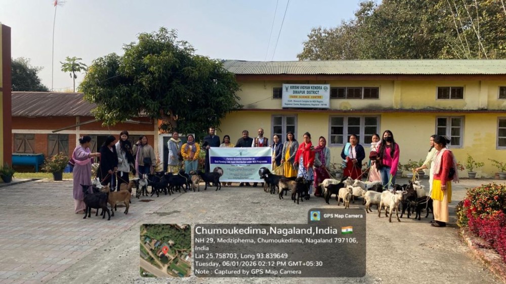 Scientist–farmer interaction-cum goat distribution programme held in Chümoukedima
