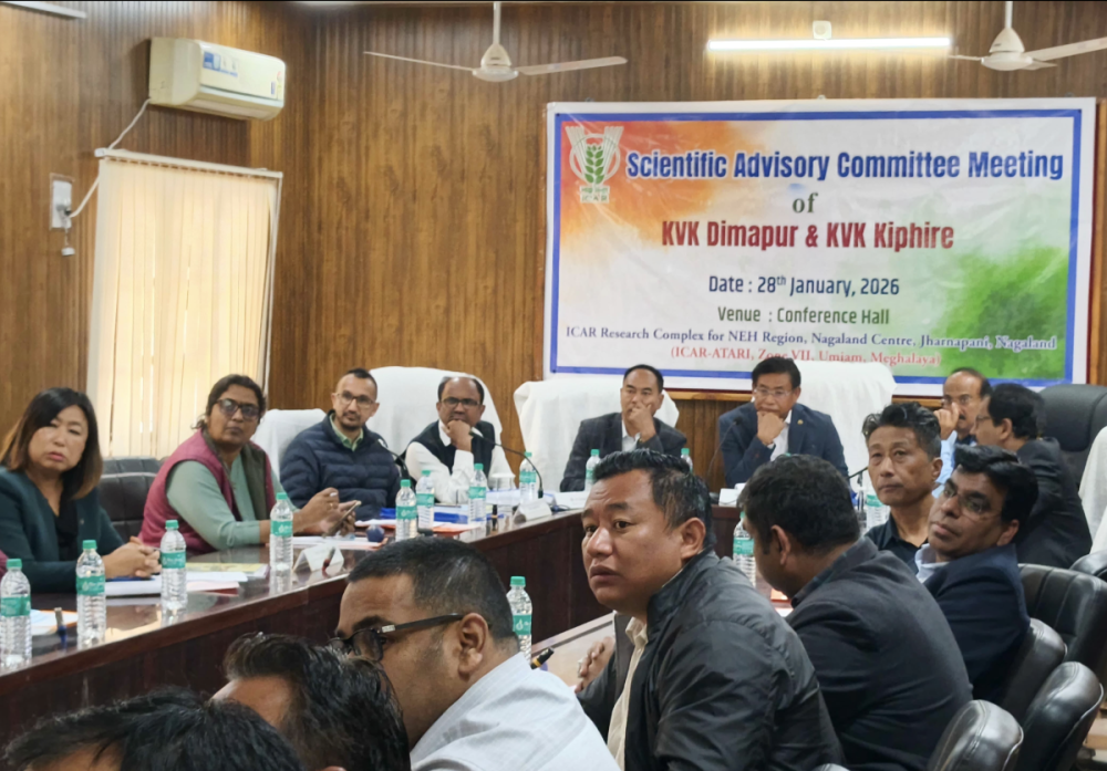ICAR officials during the SAC meeting held at ICAR Regional Centre, Medziphema on January 28.
