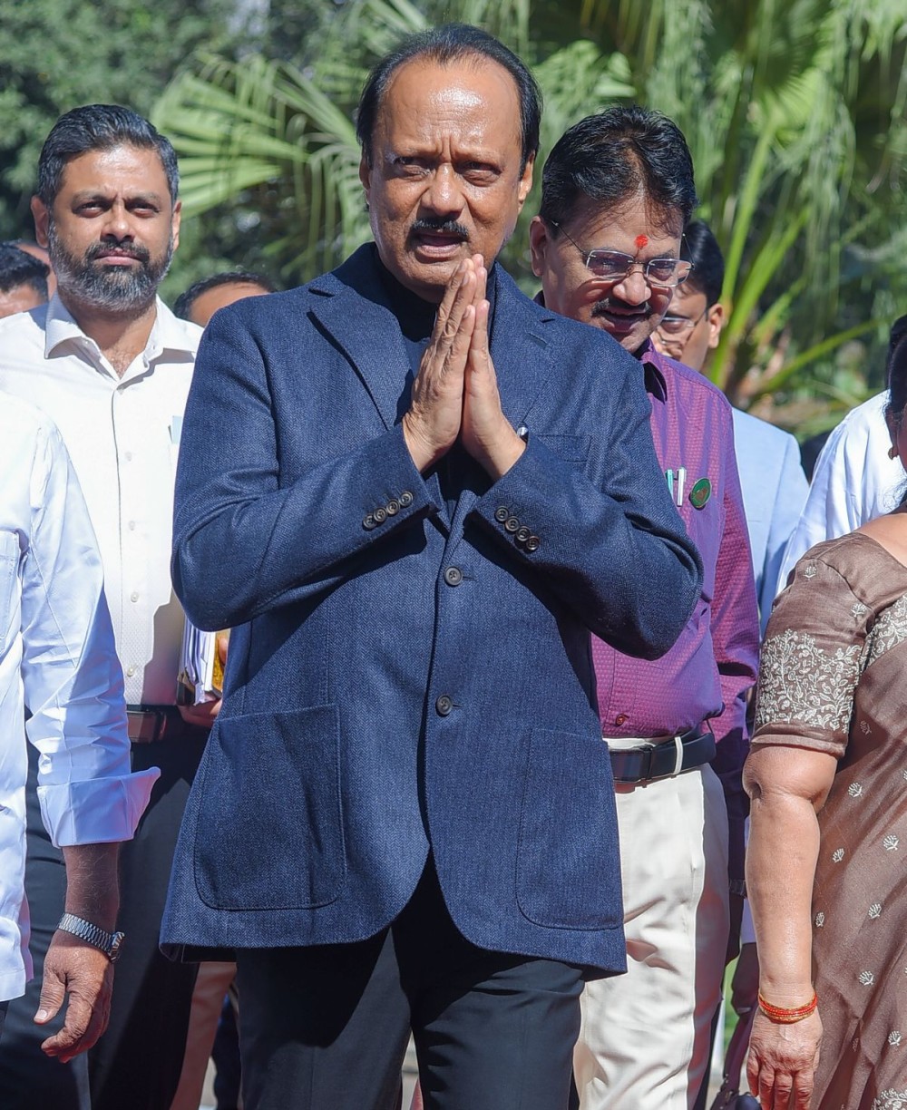 Maharashtra Deputy Chief Minister Ajit Pawar arrives on the first day of the Winter Session at Vidhan Bhavan, in Nagpur on Monday, December 8, 2025. (Photo: IANS)