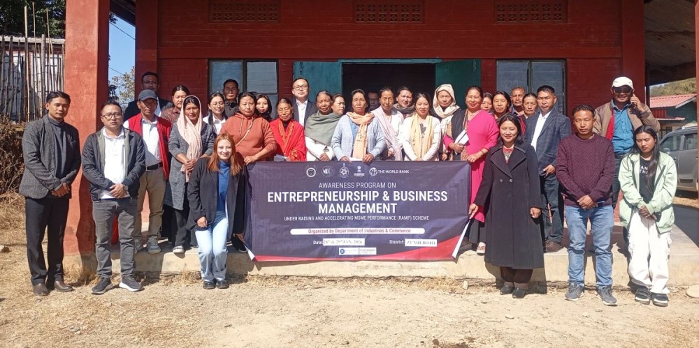 Officials along with the participants during the capacity-building programme under RAMP scheme held at Jubilee Hall, Atoizu Town on January 28.