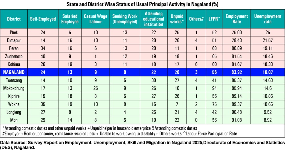 Districts diverge on employment, but insecurity cuts across Nagaland