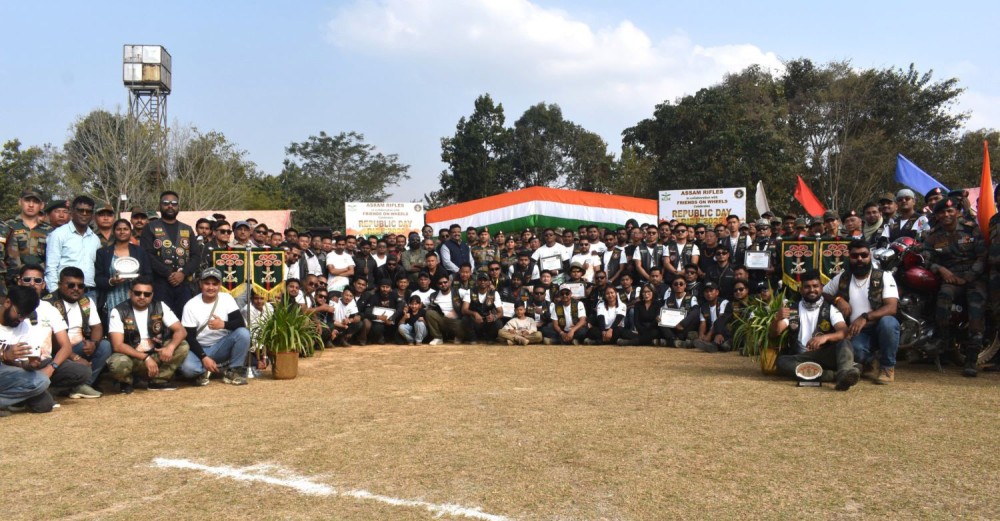 Riders who gathered in Nagaland for the Republic Day Bike Rally on January 26.