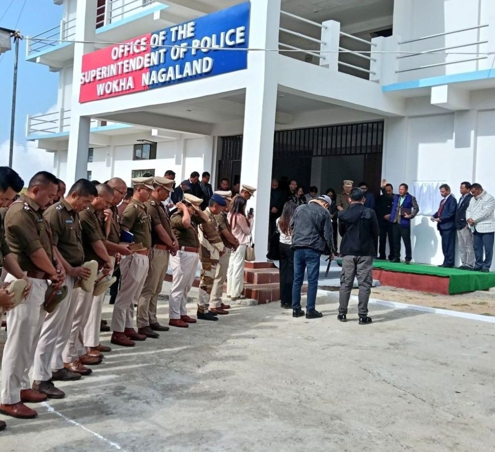 Officials and others during the inauguration of Wokha Superintendent of Police’s office building and barrack on January 5.