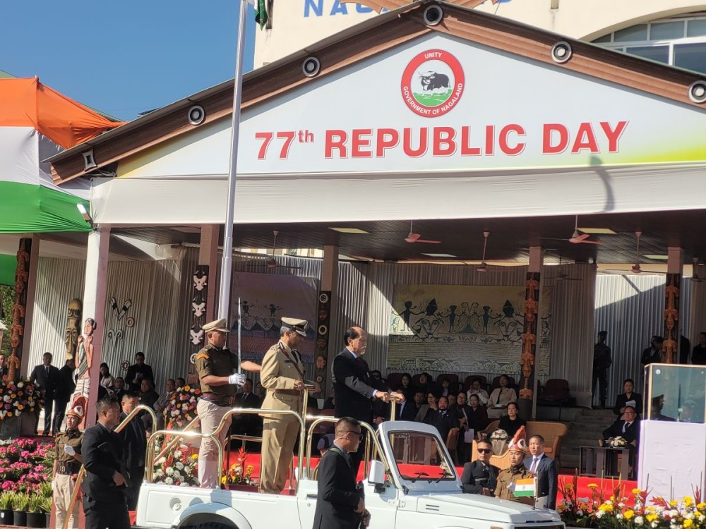 Nagaland’s Chief Minister Dr Neiphiu Rio at 77th Republic Day 2026 celebration in Kohima on January 26. (Morung Photo)