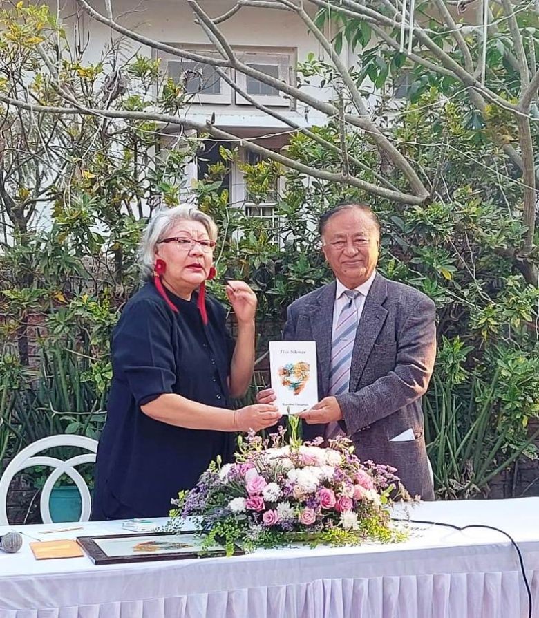 Dr Darlando Khathing, Pro-Chancellor, NECU and Monalisa Changkija during the release of “This Silence” held in Dimapur on January 14.