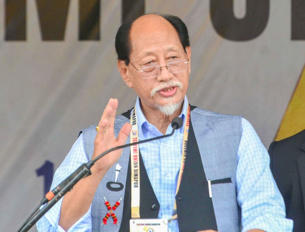 Dimapur: Nagaland Chief Minister Neiphiu Rio addresses the gathering during the 50th anniversary celebrations of the Tenyimi Union Dimapur, in Dimapur on Wednesday, November 5, 2025. (Photo: IANS)