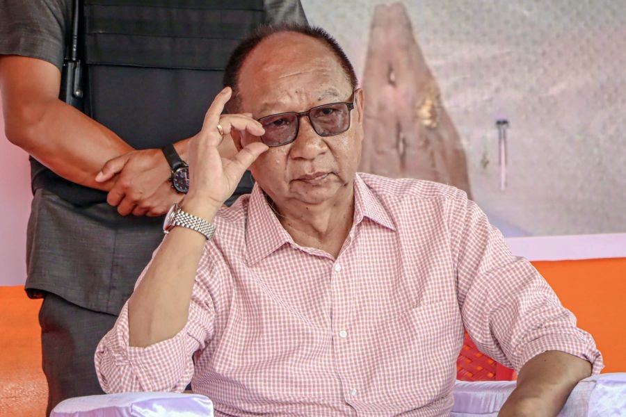 Manipur Chief Minister Yumnam Khemchand Singh during the inauguration of several development projects in the Lamsang Assembly Constituency of Imphal West district of Manipur on May 22, 2026. (IANS Photo)