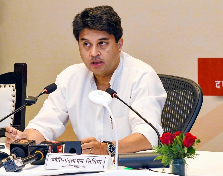 Union Minister of Communications and Development of North Eastern Region (DoNER) Jyotiraditya M. Scindia addresses the Annual Business Meet 2026–27, in New Delhi on April 20, 2026. (IANS/PIB File Photo)