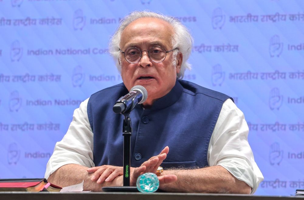 AICC General Secretary (Communications) and Congress MP Jairam Ramesh addresses a press conference, at Indira Bhawan in New Delhi on April 10, 2026. (IANS File Photo)