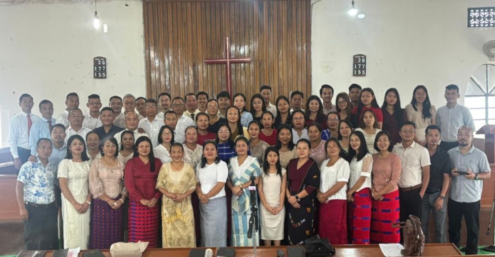 Participants pose for a group photo during the Merangkong Laishir Telungjem 16th annual conference held at Merangkong Baptist Church in Mokokchung on May 24.