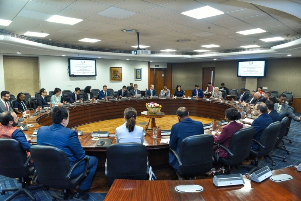 External Affairs Minister S. Jaishankar interacts with participants of the BRICS Young Diplomats Forum and Heads of Diplomatic Academies, in New Delhi on May 22, 2026. (IANS/X/@DrSJaishankar Photo)