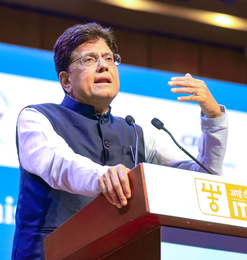 Union Minister of Commerce and Industry Piyush Goyal addresses the India–Africa Business Dialogue and Exhibition during the fourth session of the India–Africa Summit IV, at Bharat Mandapam in New Delhi on May 13, 2026. (IANS Photo)