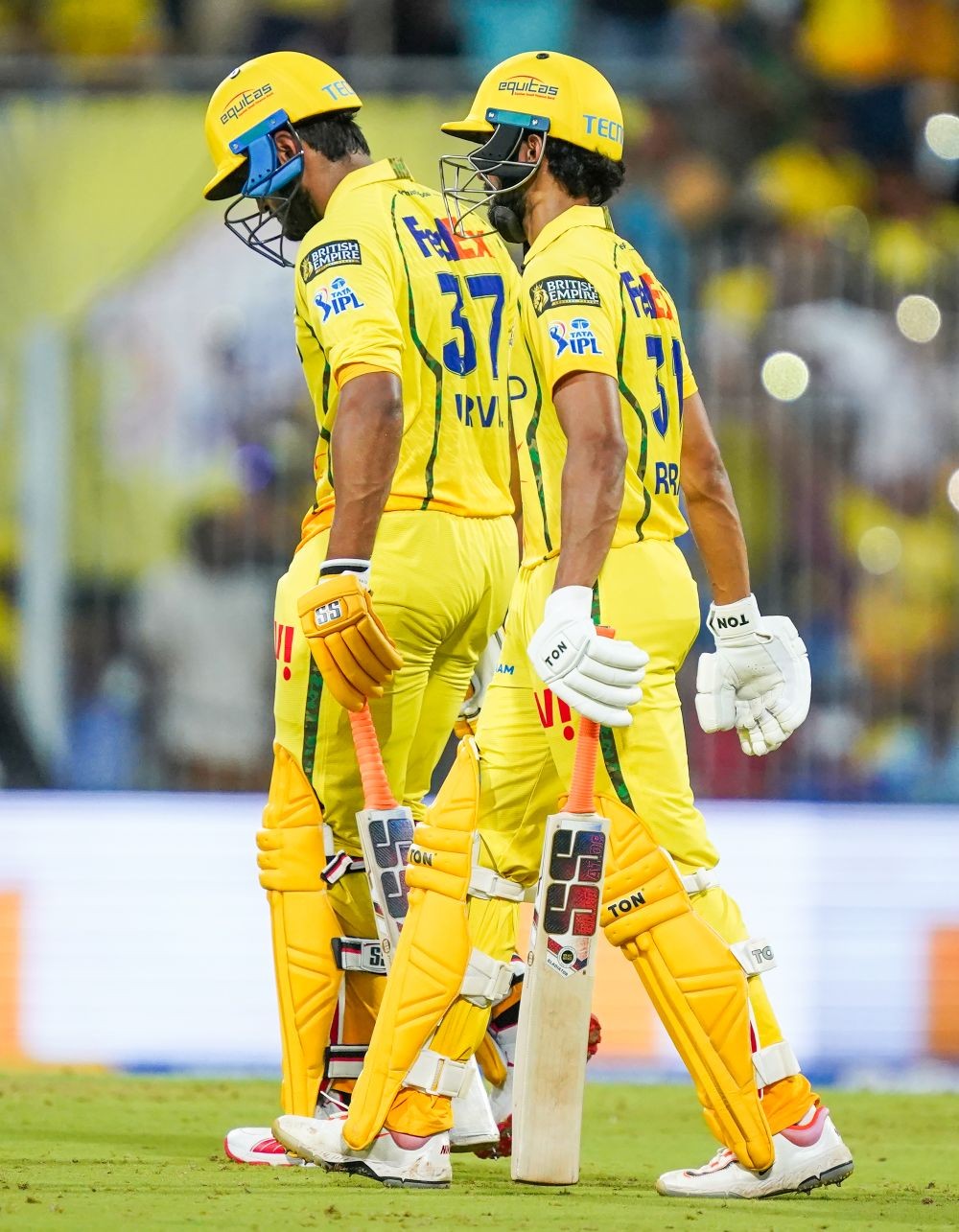 Chennai Super Kings captain Ruturaj Gaikwad and Urvil Patel during the Indian Premier League 2026 match between Chennai Super Kings and Lucknow Super Giants, at the M.A. Chidambaram Stadium in Chennai on May 10, 2026. (IANS Photo)