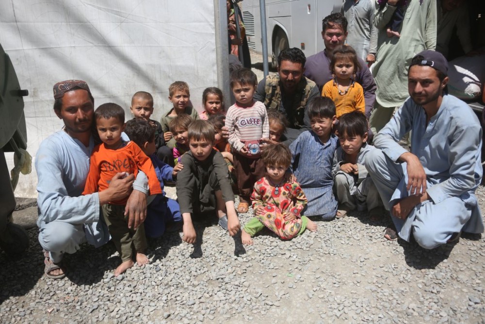 Returnees are seen at a temporary refugee camp in Kabul, Afghanistan, May 12, 2026. A total of 978 Afghan families comprising 5,046 people returned to Afghanistan from neighboring countries in a single day, the official Bakhtar news agency said Monday. (IANS Photo)