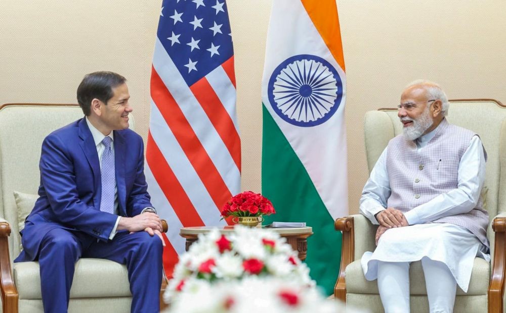 Prime Minister Narendra Modi meets U.S. Secretary of State Marco Rubio during a meeting in New Delhi on May 23, 2026. (IANS/X/@narendramodi Photo)