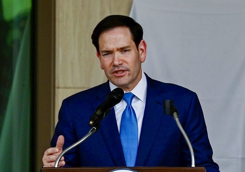 United States Secretary of State Marco Rubio addresses the dedication ceremony of the new Support Annex Building at the United States Embassy in New Delhi on May 23, 2026. (IANS Photo)