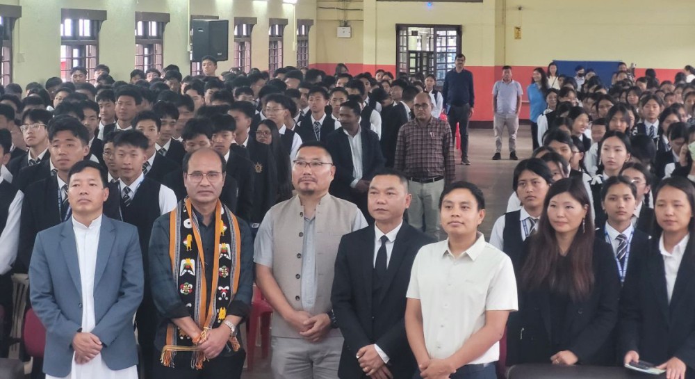 Additional Controller and Head of Department LMCP, Advocate Sunjib Rana, Assistant Controller, LMCP Kohima, Shiekhozo Shiekhozo and others participants during consumer awareness programme held at  Don Bosco School, Kohima on June 30. (Morung Photo)