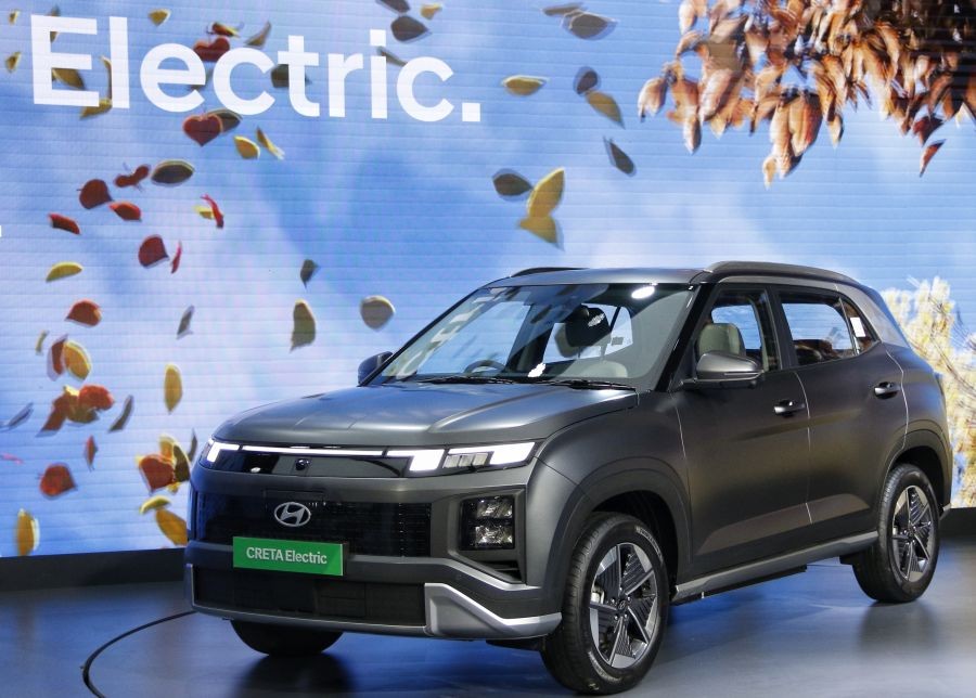 Hyundai Motor unveils the Creta Electric at the Bharat Mobility Global Expo 2025 in New Delhi on January 17, 2025. (IANS File Photo)