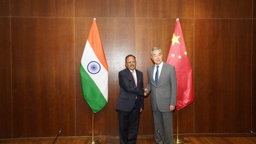 National Security Advisor Ajit Doval, Chinese Foreign Minister Wang Yi ( X/@China_Amb_India/IANS Photo)