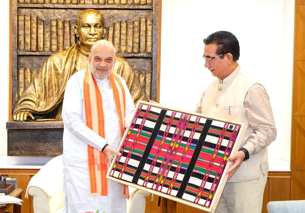 Mizoram Chief Minister Lalduhoma meets Union Home Minister and Minister of Cooperation Amit Shah in New Delhi on June 12, 2026. (X/@HMOIndia Photo)