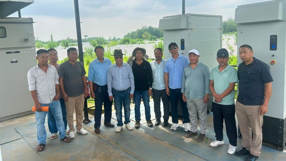 Advisor Picto Shohe along with the Director and officials of the Department of New and Renewable Energy at the solar power plant in Hovukhu village.