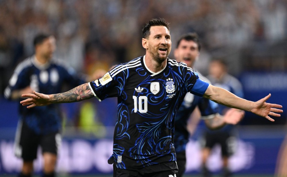 Dallas: Lionel Messi of Argentina celebrates his goal during the Group J match between Jordan and Argentina at the 2026 FIFA World Cup at Dallas Stadium in Dallas, the United States, on Friday, June 27, 2026. (Photo: Xinhua via IANS)