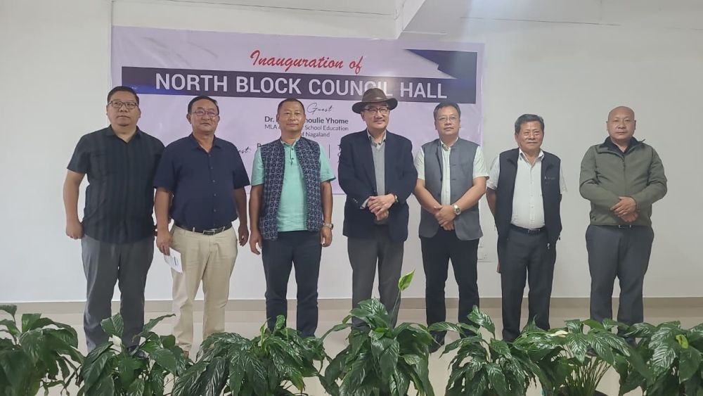 Dr Kekhrielhoulie Yhome and others during the inauguration of North Block Council Hall, Kohima on June 20. (Morung Photo)