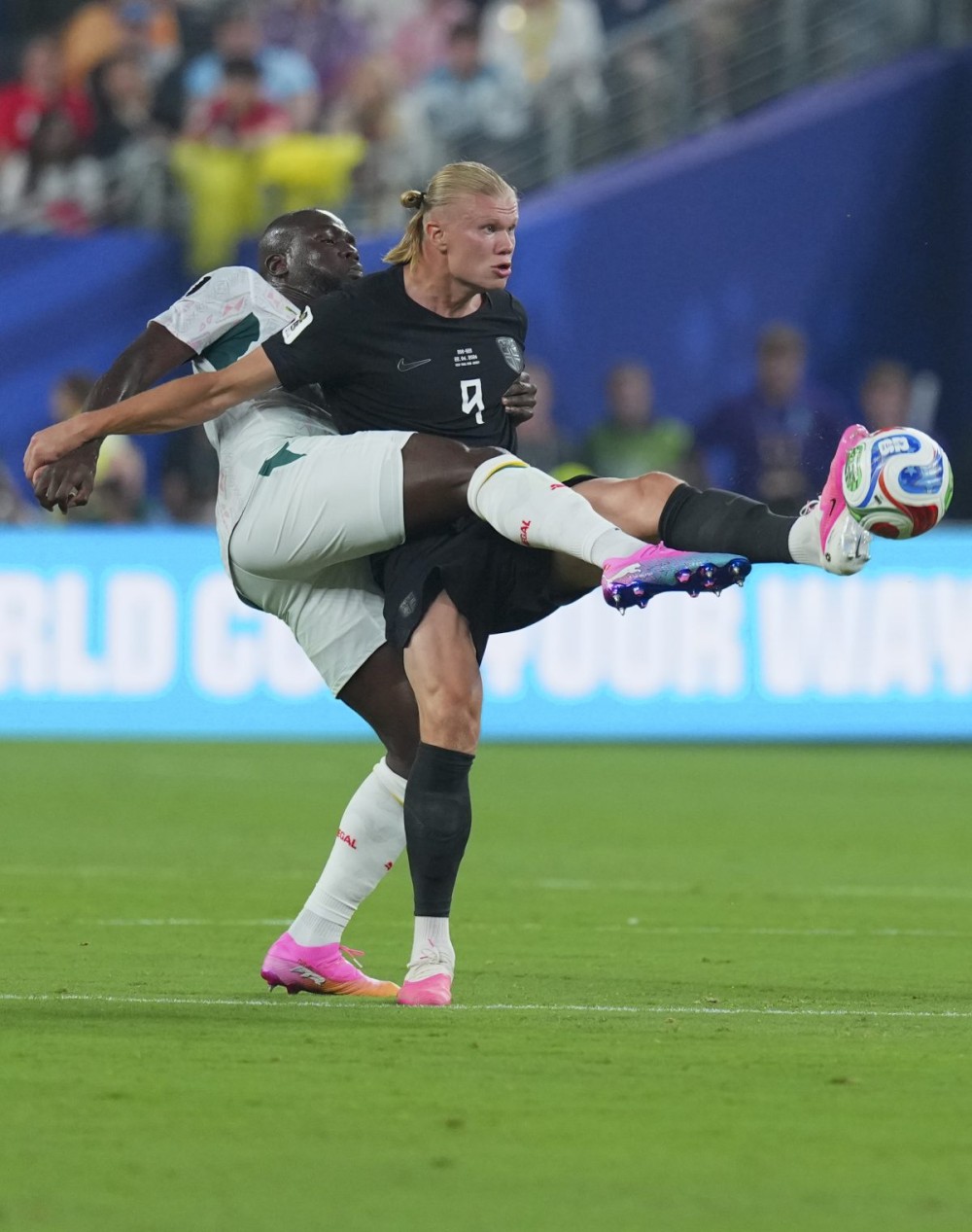 New York: Erling Haaland (R) of Norway in action during the Group I match between Norway and Senegal at the 2026 FIFA World Cup at New York New Jersey Stadium in the United States on Monday, June 22, 2026. (Photo: Xinhua via IANS)