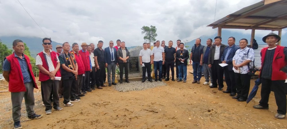 MLA Kuzholuzo (Azo) Nienu with others during the inauguration of Phek village community cemetery on June 12.