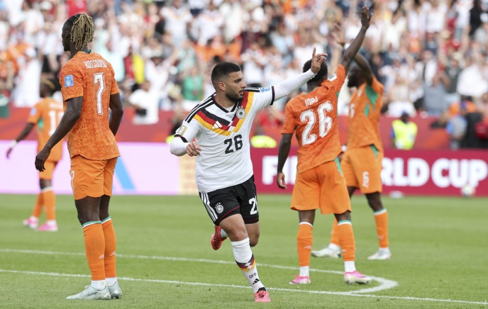 Toronto: Deniz Undav (C) of Germany celebrate scoring during the group E match between Germany and Cote d'Ivoire at the 2026 FIFA World Cup at Toronto Stadium in Toronto, Canada, on June 20, 2026.  (Xinhua via IANS)