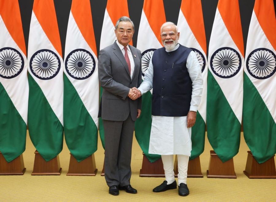 Chinese Foreign Minister Wang Yi, PM Narendra Modi. ( X/@China_Amb_India/IANS Photo)