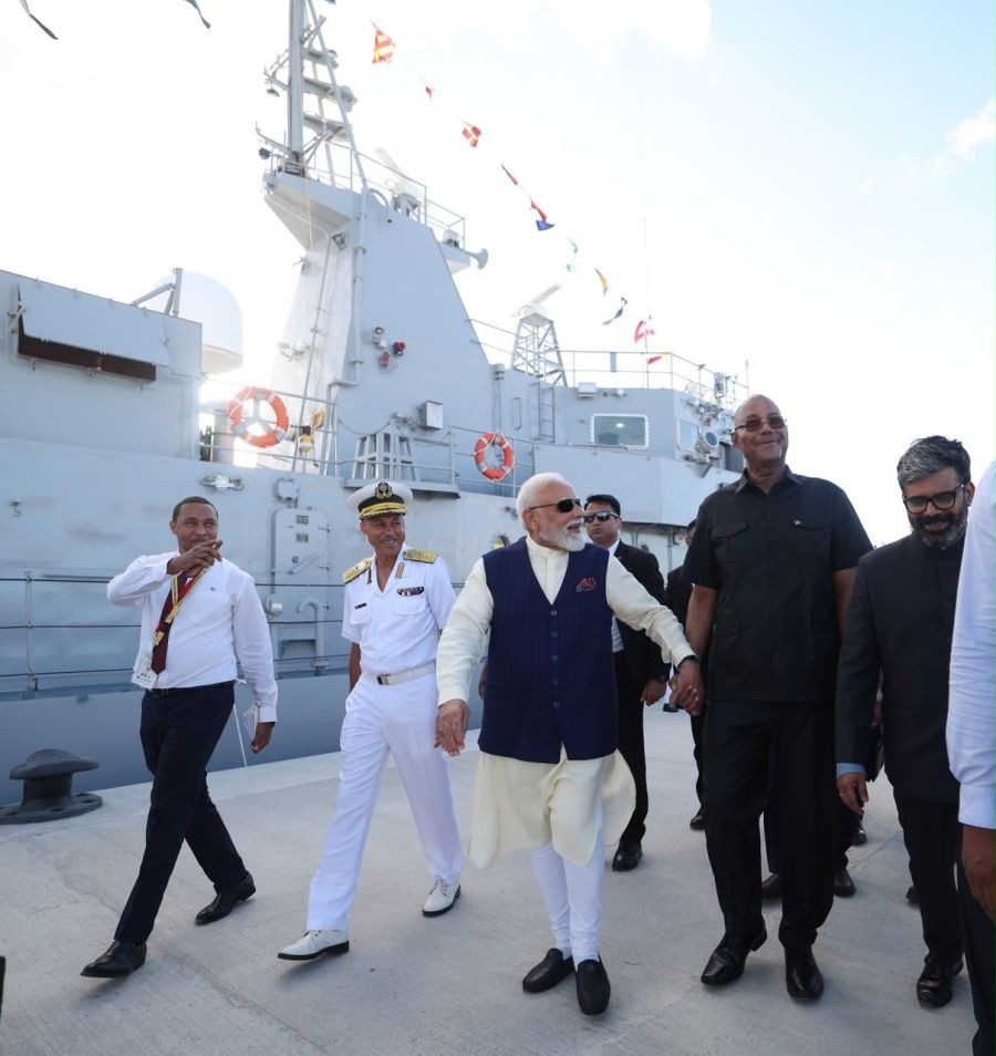 PM Modi highlights stronger maritime ties as India hands over patrol vessel to Seychelles. (IANS Photo)