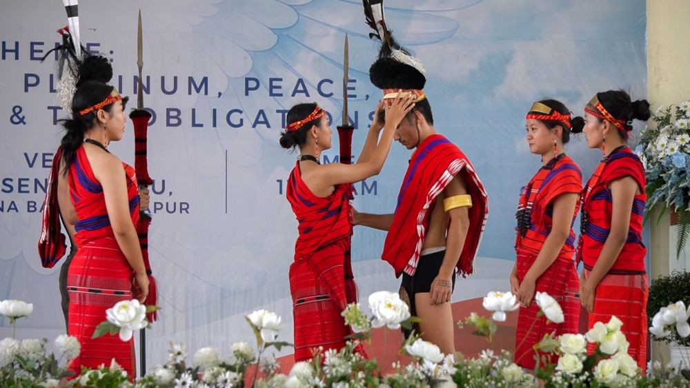 The Youth Department of Signal Phom Baptist Attoi presenting an act play during the Phom Day celebration commemorating 74 years of peace, organised by the Dimapur Phom Union at Ao Senden Riju, Purana Bazar, on June 6. (Morung Photo)