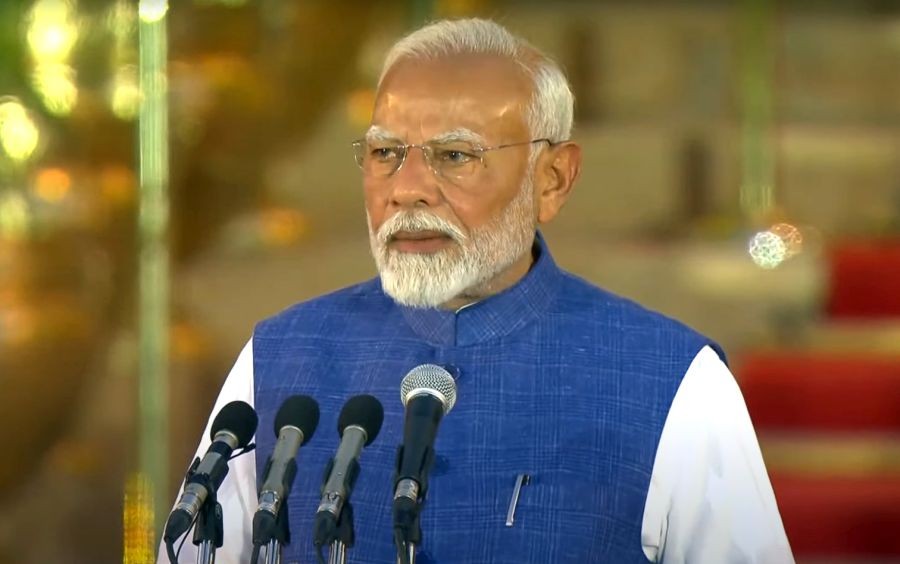 Prime Minister-designate Narendra Modi takes oath as the Prime Minister of India during a swearing-in ceremony at Rashtrapati Bhavan, in New Delhi on June 09, 2024.(IANS/Video Grab File Photo)