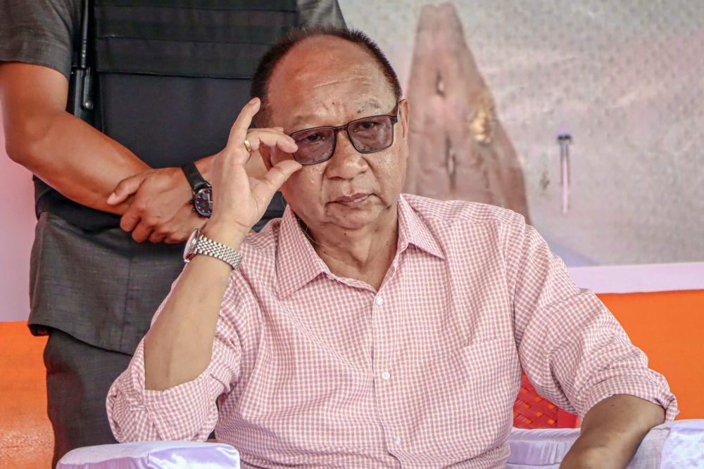 Manipur Chief Minister Yumnam Khemchand Singh during the inauguration of several development projects in the Lamsang Assembly Constituency of Imphal West district of Manipur on May 22, 2026. (IANS Photo)