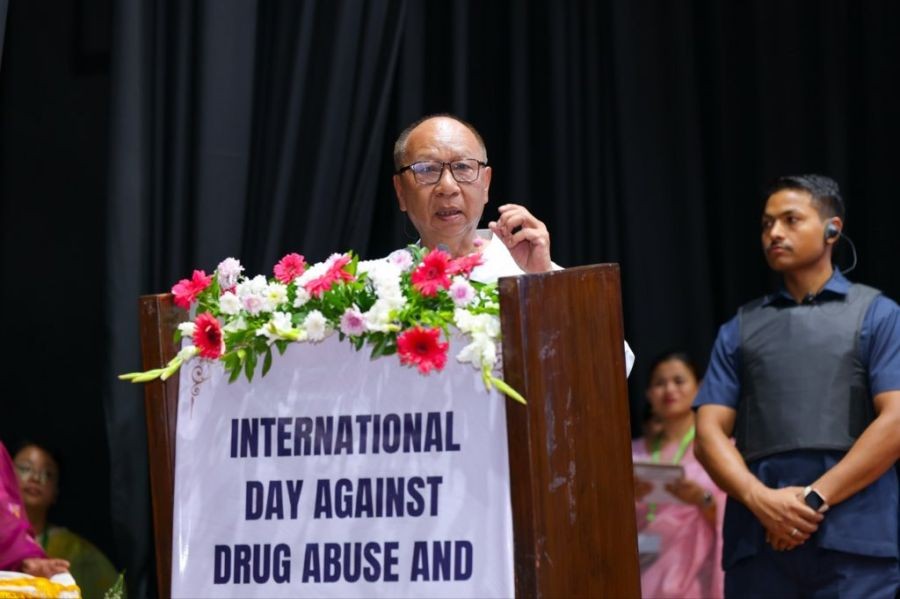 Manipur CM leads anti-drug campaign, urges people to shun narcotics for a better society. (IANS Photo)