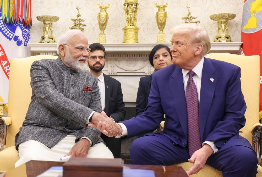 Prime Minister Narendra Modi meets U.S. President Donald Trump in Washington, DC, on February 14, 2025. (IANS File Photo)