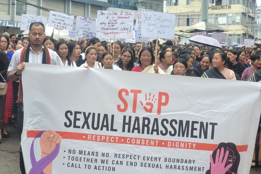 Protestors during the public rally in Kohima on June 19.