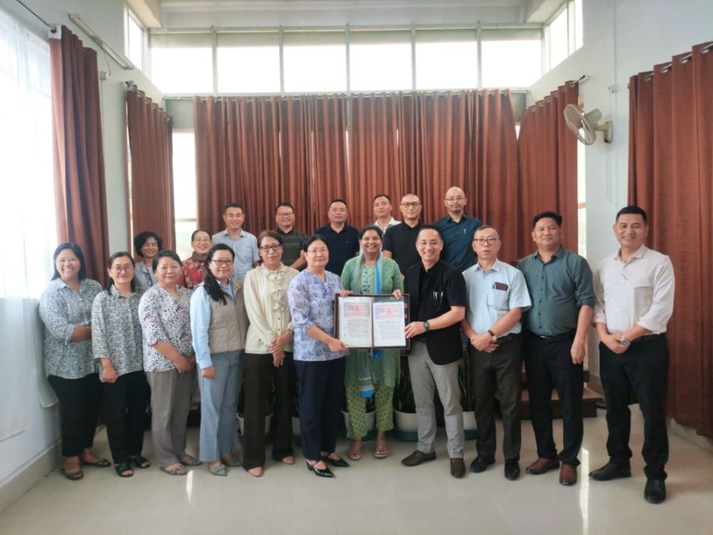 Officials of Higher Education and Technical Education during signing of MoU in Kohima on June 9.