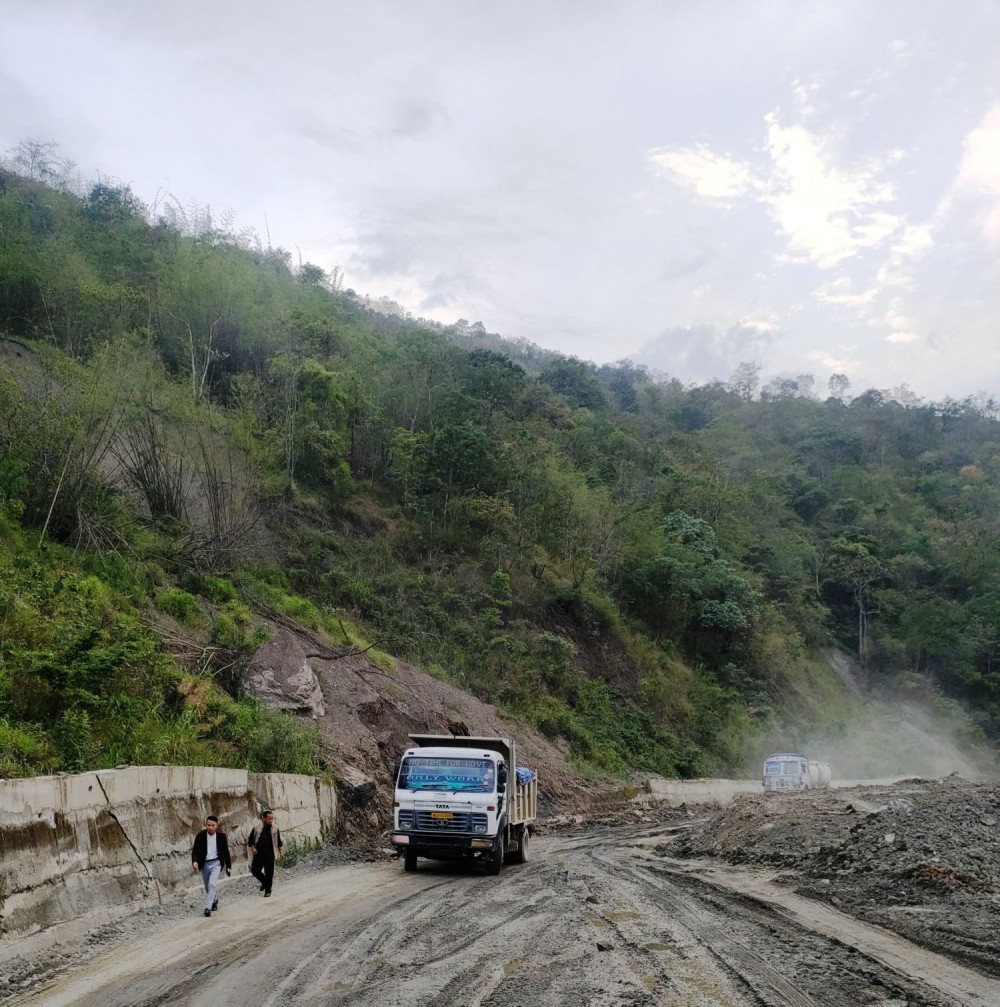 A stretch of the road under the NH-29 two-lane (Kohima–Jessami Road) Package II. (Photo Courtesy: CSU)