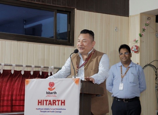 Nagaland State Commissioner for Persons with Disabilities, Tongpang L Jamir, as Guest of Honour addresses the Hitarth Sahayak National Convention 2026 held at Nagda, Ujjain, Madhya Pradesh, on June 14. (Photo Courtesy:  NAPAD)