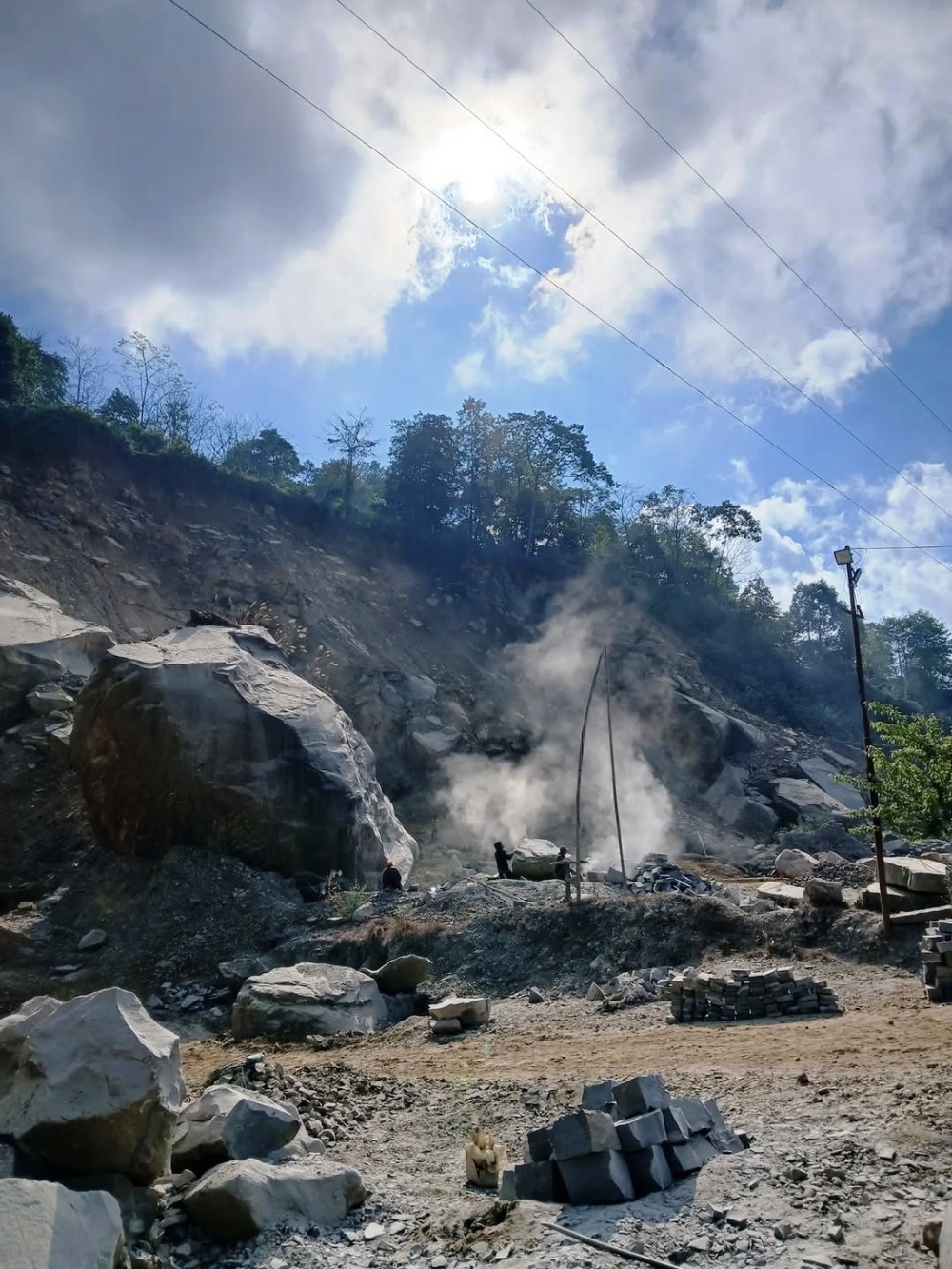The stone quarry in Longsa under Wokha district. (Morung Photo)