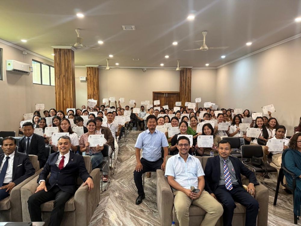Officials along with the participants during the certificate-cum-workshop on the completion of one-year Mind Education Course, held at Grand Vista Hotel, Dimapur.