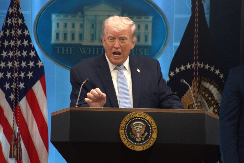 US President Donald Trump speaks during a press conference at the White House in Washington, D.C., the United States, April 6, 2026. (IANS File Photo)