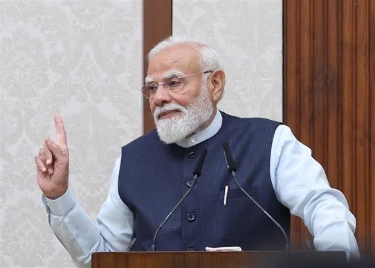 PM Modi asks young civil servants to lead journey towards Viksit Bharat@2047. (PIB/IANS Photo)