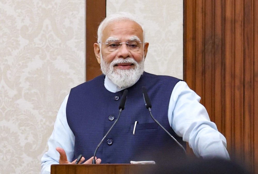 New Delhi: Prime Minister Narendra Modi interacts with Assistant Secretaries of the IAS 2024 batch in New Delhi on Tuesday, June 23, 2026. (Photo: IANS/PMO)