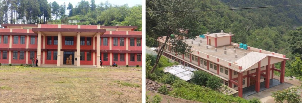 (Left) - Arts Block. (Right) - Science Block